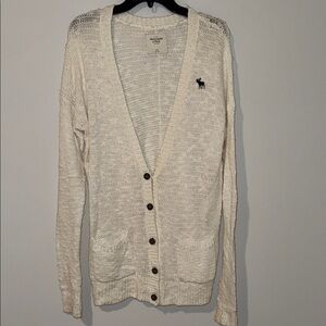 Abercrombie & Fitch Cream Button-Up Cardigan